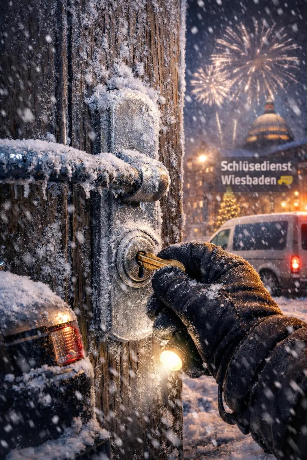 Schloss klemmt Wiesbaden im Winter eine echte Herausforderung